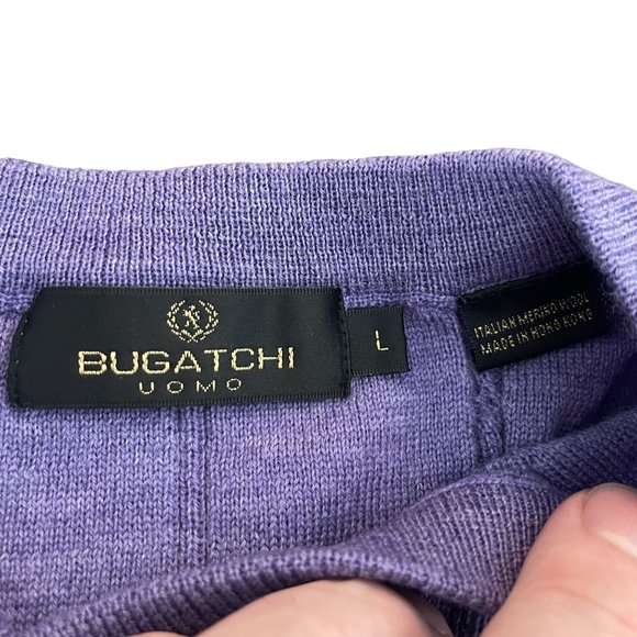 Bugatchi Men's Purple & Maroon V Neck Cable Stitch LS Sweater Lot Of 2, Size L - Picture 3 of 12